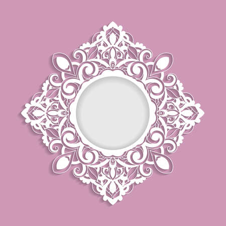 vector ornamental frame with shadow template for greeting royalty