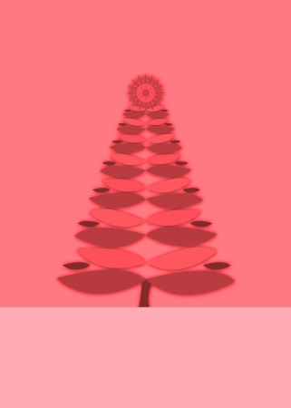 Pink Retro Christmas Tree Background With Flower Topper Stock Photo Pink Retro Christmas Tree Background With Flower Topper Stock Photo