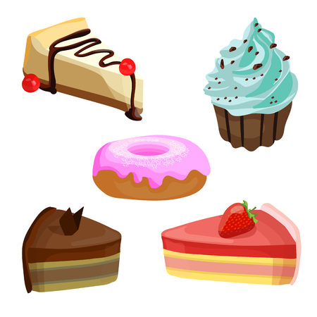 マフィンやカップケーキ ベクトルのイラストが白で隔離 6 色 のイラスト素材 ベクタ Image マフィンやカップケーキ ベクトルのイラストが白で隔離 6 色 のイラスト素材 ベクタ Image