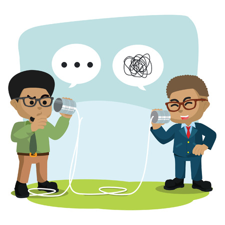 アフリカのビジネスマンは彼の同僚を理解していない 株式のイラストのイラスト素材 ベクタ Image
