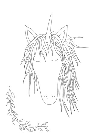 ユニコーン可愛いイラスト カードやシャツのデザイン のイラスト素材 ベクタ Image