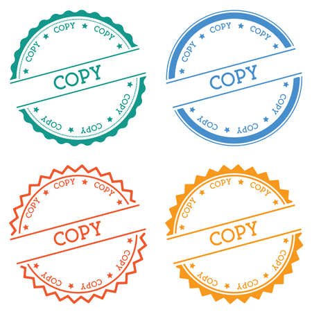 白い背景に分離されたコピーバッジ テキスト付きのフラット スタイルの丸いラベル 円形エンブレムベクトルイラスト のイラスト素材 ベクタ Image 94461648