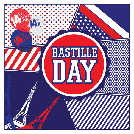 ハッピー フランス革命記念日 7 月 14 日 フランス建国記念日 のイラスト素材 ベクタ Image