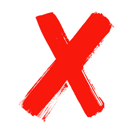 X - Carta Escrita A Mano Roja Sobre Fondo Blanco. Los Colores ...