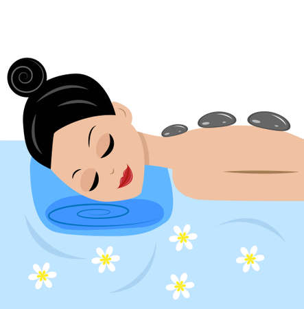 Young woman do massage vector illustration