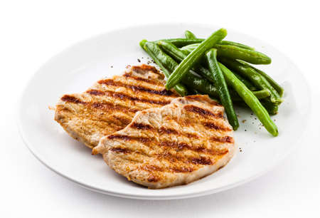 grilled pork: Steaks nướng và đậu que