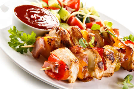 grilled pork: Thịt nướng - thịt nướng và rau
