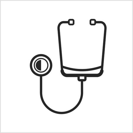 白の背景イラストを聴診器アイコン デザイン のイラスト素材 ベクタ Image
