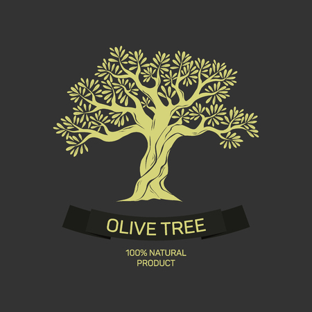 Hand-drawn graphic olive tree