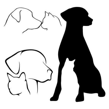 犬と猫シルエット デザイン要素のイラスト素材 ベクタ Image 犬と猫シルエット デザイン要素のイラスト素材 ベクタ Image