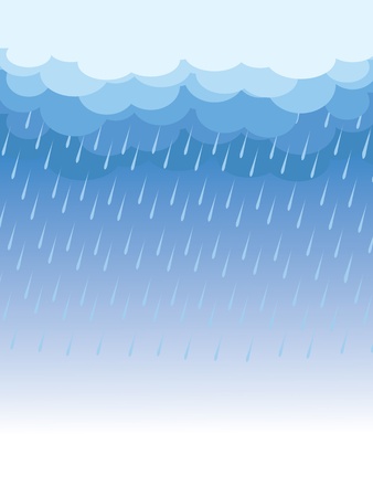 дождь: Rain.Vector image with dark clouds in wet day