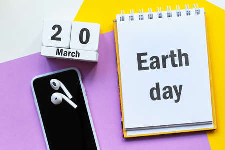 Earth Day Of Spring Month Calendar March.