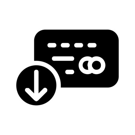 black credit card with download arrow clip art preview