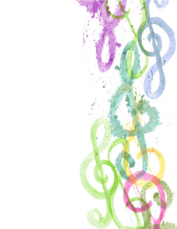 watercolor treble clef