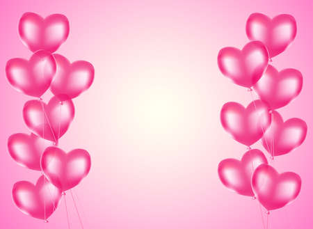 ピンクのハート風船背景 のイラスト素材 ベクタ Image
