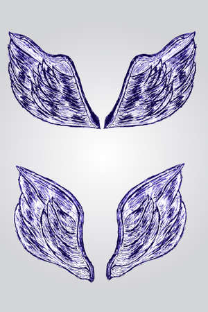 落書き簡単な翼 のイラスト素材 ベクタ Image