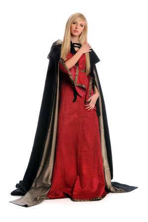 ルネッサンス マント ケープ ドレスに身を包んだ美しい女性 の写真素材 画像素材 Image 8025165