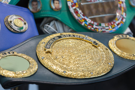 World champion boxing belt: symbol for the winner.