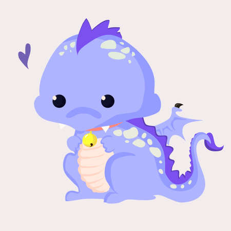 花のかわいい恐竜の楽しいベクトル イラスト 子供のカードに適しています のイラスト素材 ベクタ Image