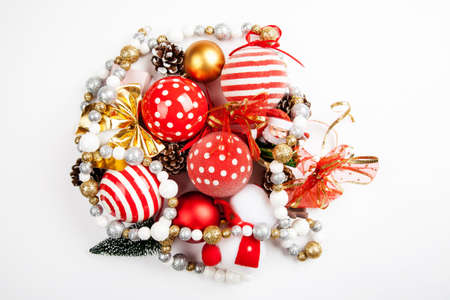 set of different christmas decorations closeup shot top view flat lay stock photo - Different Christmas Decorations set of different christmas decorations closeup shot top view flat lay stock photo - Different Christmas Decorations