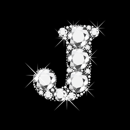 банда: J письмо с бриллиантами Bling Bling