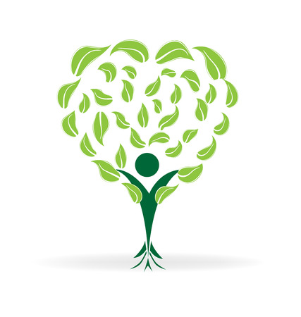 Tree heart shape. Ecology concept icon logo vector design