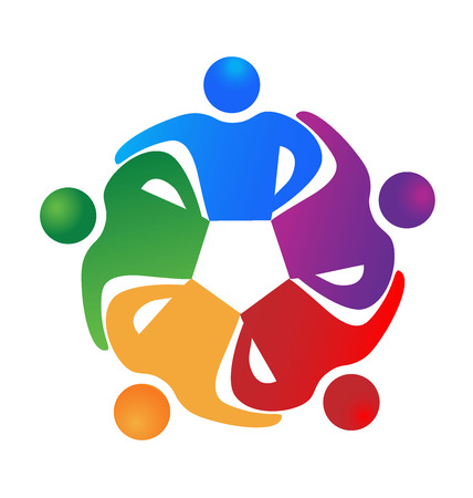 チームワーク団結人アイコンのイラスト素材 ベクタ Image