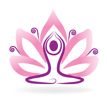 Lotus flower meditation yoga Иллюстрация