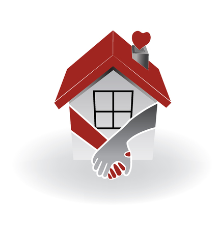 Icon Of A Logo Real Estate First Buyers Couple Illustration Icon Of A Logo Real Estate First Buyers Couple Illustration