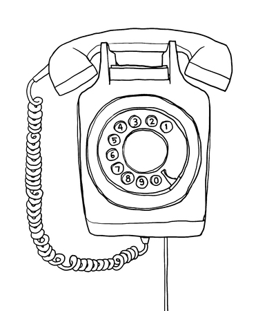 茶色の背景の影と赤いレトロな電話のイラスト のイラスト素材 ベクタ Image