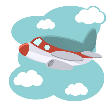 かわいい漫画の空気噴流は 速く空を飛んでいます フラット スタイルのモダンなベクトル イラスト のイラスト素材 ベクタ Image