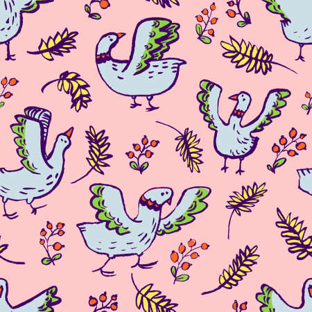 かわいい鳥とのシームレスなパターン 家畜ペットと花柄の背景 のイラスト素材 ベクタ Image かわいい鳥とのシームレスなパターン 家畜ペットと花柄の背景 のイラスト素材 ベクタ Image