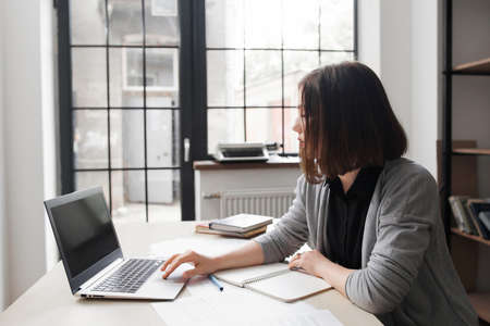 Bored Office Worker At Desk Staring Computer Screen Boring Uninteresting Work Tiredness Concept Bored Office Worker At Desk Staring Computer Screen Boring Uninteresting Work Tiredness Concept