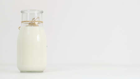 milk kefir greek yogurt bottle on white background fresh and