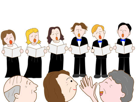 高齢者の合唱のイラスト素材 ベクタ Image 高齢者の合唱のイラスト素材 ベクタ Image