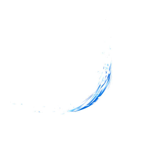 青い水のスプラッシュ 分離の滴をスプレーします 3 D イラスト グラデーション メッシュ ツールで作成された表面の背景をはねかけるアクアのイラスト素材 ベクタ Image