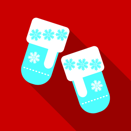vector vector illustration pair of knitted christmas mittens on blue background mitten icon christmas greeting card with mittens - Christmas Mittens vector vector illustration pair of knitted christmas mittens on blue background mitten icon christmas greeting card with mittens - Christmas Mittens