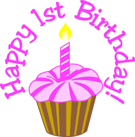 簡単なカップケーキは 幸せな誕生日の大きな願いを運ぶ 特別な誕生日の女の子の何か素晴らしいを作成 のイラスト素材 ベクタ Image