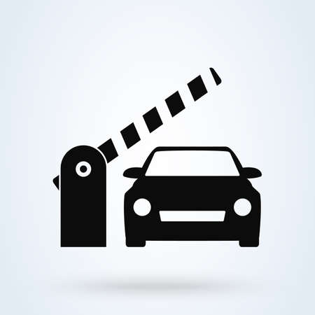 Car security barrier gate. simple vector modern icon design illustration.