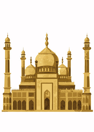 golden mosque building architecture design clip art preview