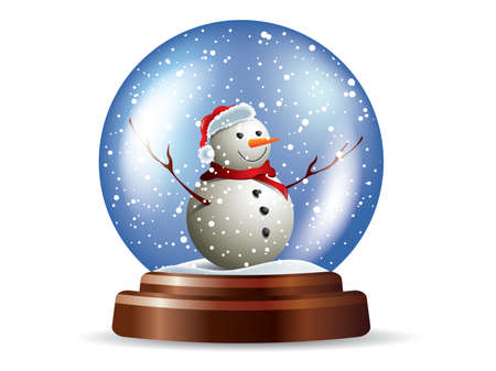 Snowglobe With Snowman Illustration Snowglobe With Snowman Illustration