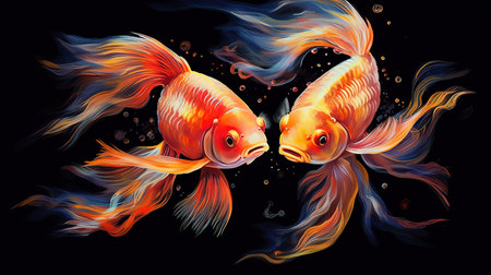 抽象的な魚の油彩画 抽象画】魚 - メルカリ