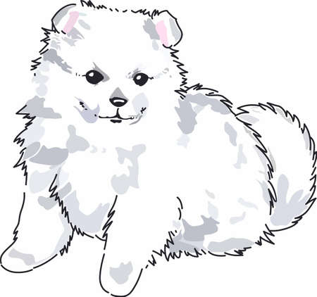 どこにあなたはこの小さな犬と行くあなたとかわいいスピッツがあります のイラスト素材 ベクタ Image