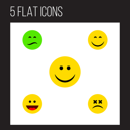 Flache Symbol Emoji Grinsen Lachen Lacheln Und Andere Vektor Objekte Enthalt Auch Schmollen Idee Emoji Elemente Lizenzfrei Nutzbare Vektorgrafiken Clip Arts Illustrationen Image 82980947