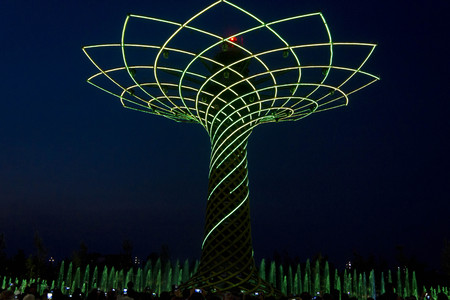 Milan, italy - june 29 2015: tree of life show at expo 2015 in milan, universal exhibition dedicated to food, in june 2015 in milan, italy Stock Photo
