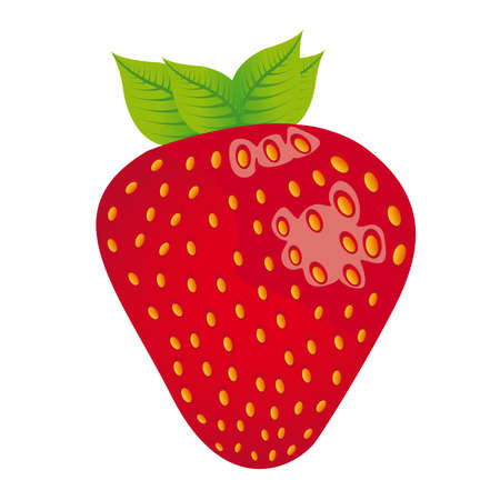 Strawberry cartoon isolated over white background. vector Stock Photo