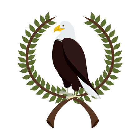 bald eagle brown feathers green wreath clip art preview