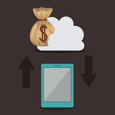 Cloud computing with a tablet design vector illustration eps 10 Stock Photo