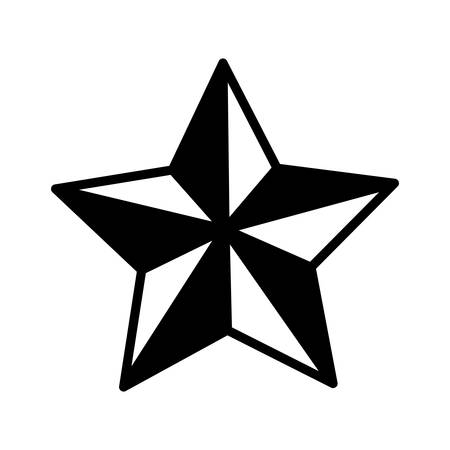 Silhouette Monochrome Star Of Five Points Vector Illustration Клипарты, векторы, и Набор Иллюстраций Без Оплаты Отчислений. Image 66634649.