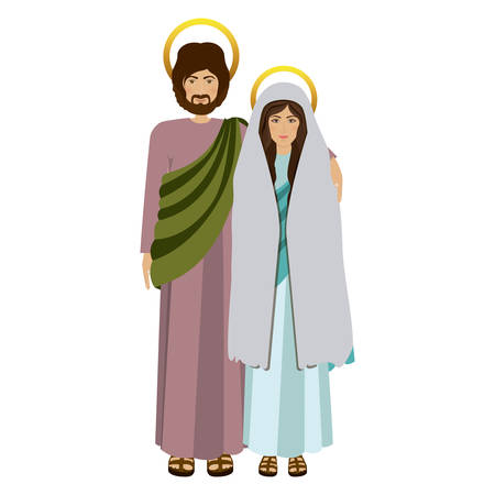 画像カラフルな聖母マリアと聖ヨセフ ベクトル イラストのイラスト素材 ベクタ Image